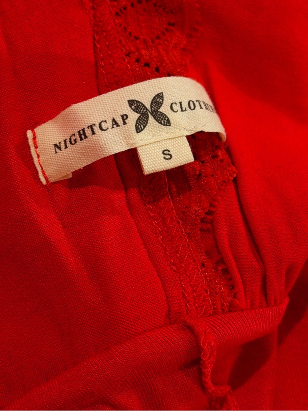 Nightcap Red Lace High-Low V-Neck Dress - Picture 6 of 7